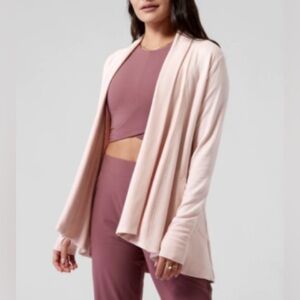 Athleta Pranayama Restore wrap Cardigan pale pink large
